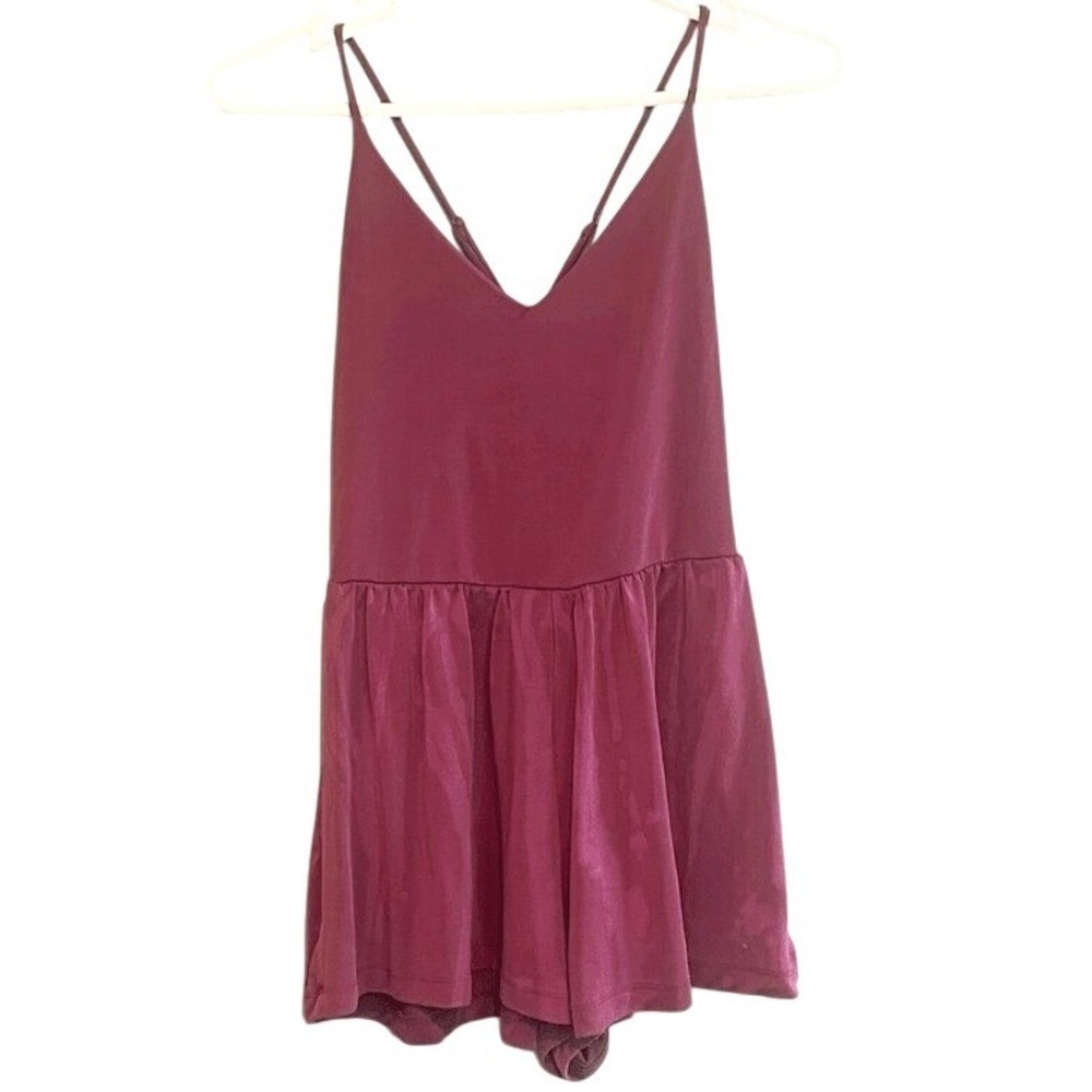 UPCYCLED Auva Creations‎ Bleach Dyed Romper Jumpsuit Spaghetti Strap V Neck